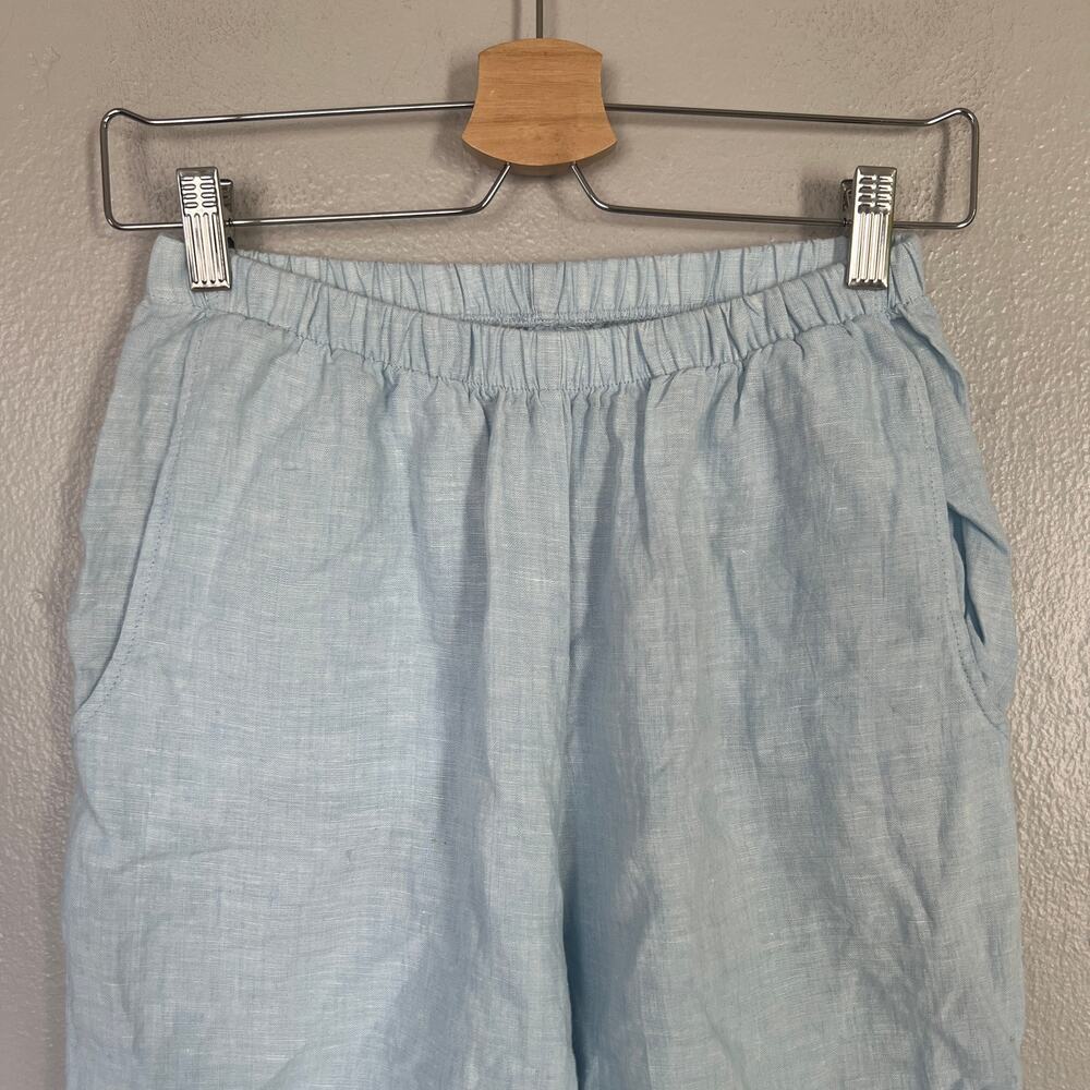FLAX Lot of 3 100% Linen Elastic Waist Pants Women's Size P 4-6 Pink Blue Green - Picture 5 of 13
